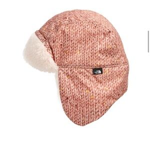 NWT The North Face Littles Trapper Hat Pink Sweater Print size XS